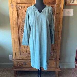 NWT Orvis Sage Green Long Sleeve Dress Size L Large